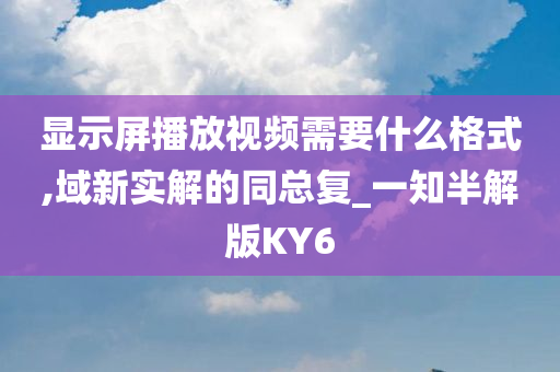 显示屏播放视频需要什么格式,域新实解的同总复_一知半解版KY6