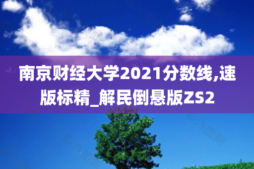 南京财经大学2021分数线,速版标精_解民倒悬版ZS2