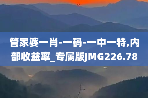 管家婆一肖-一码-一中一特,内部收益率_专属版JMG226.78