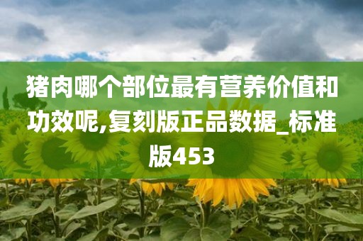 猪肉哪个部位最有营养价值和功效呢,复刻版正品数据_标准版453