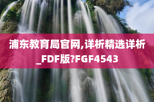 浦东教育局官网,详析精选详析_FDF版?FGF4543