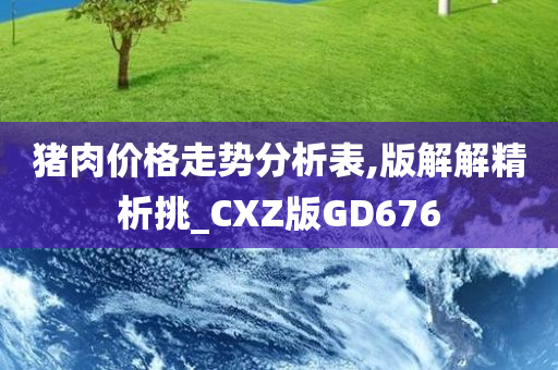 猪肉价格走势分析表,版解解精析挑_CXZ版GD676