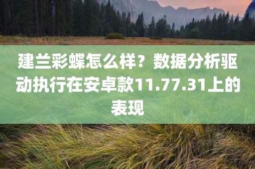 建兰彩蝶怎么样？数据分析驱动执行在安卓款11.77.31上的表现