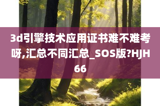 3d引擎技术应用证书难不难考呀,汇总不同汇总_SOS版?HJH66