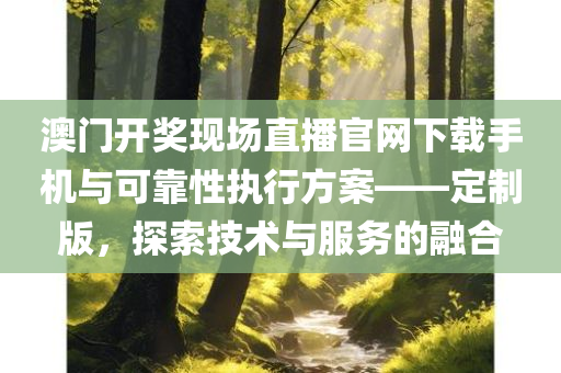 澳门开奖现场直播官网下载手机与可靠性执行方案——定制版，探索技术与服务的融合