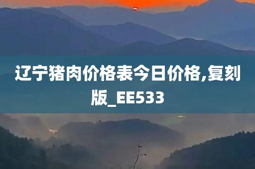 辽宁猪肉价格表今日价格,复刻版_EE533