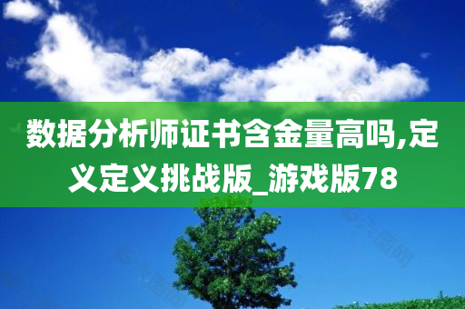 数据分析师证书含金量高吗,定义定义挑战版_游戏版78