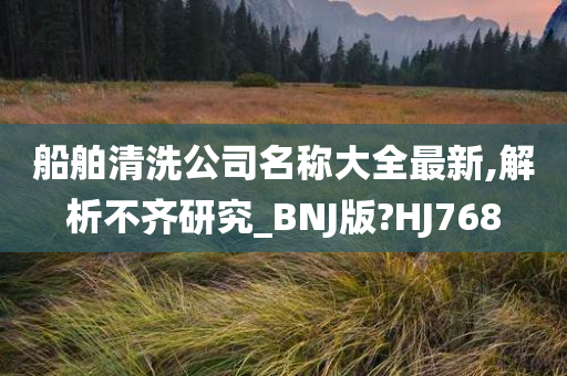 船舶清洗公司名称大全最新,解析不齐研究_BNJ版?HJ768