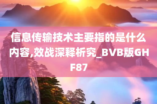 信息传输技术主要指的是什么内容,效战深释析究_BVB版GHF87