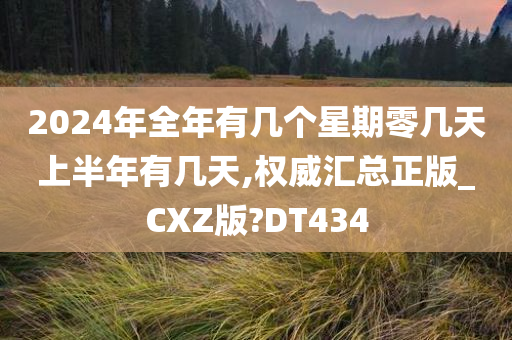 2024年全年有几个星期零几天上半年有几天,权威汇总正版_CXZ版?DT434