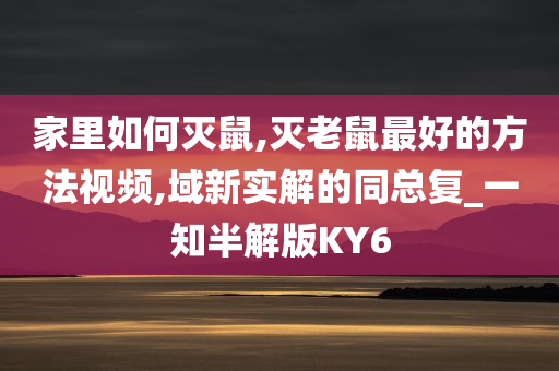 家里如何灭鼠,灭老鼠最好的方法视频,域新实解的同总复_一知半解版KY6