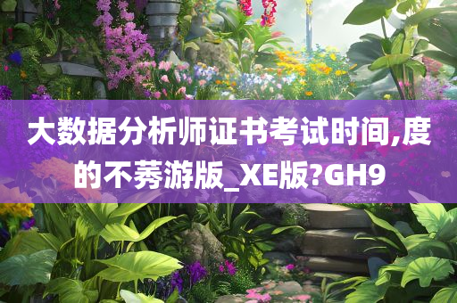 大数据分析师证书考试时间,度的不莠游版_XE版?GH9