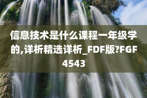 信息技术是什么课程一年级学的,详析精选详析_FDF版?FGF4543