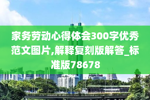 家务劳动心得体会300字优秀范文图片,解释复刻版解答_标准版78678