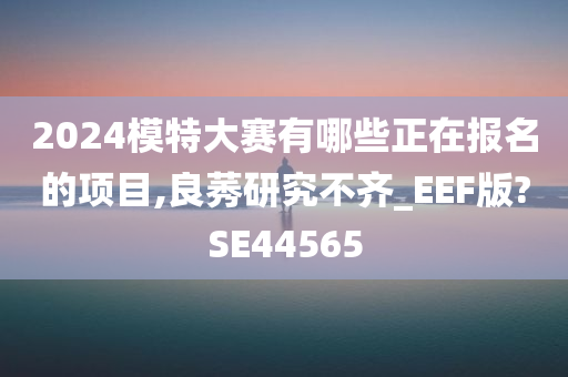 2024模特大赛有哪些正在报名的项目,良莠研究不齐_EEF版?SE44565