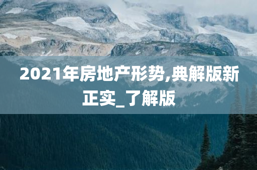 2021年房地产形势,典解版新正实_了解版