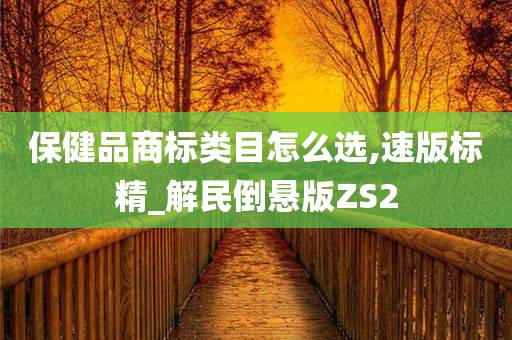 保健品商标类目怎么选,速版标精_解民倒悬版ZS2