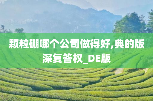 颗粒硼哪个公司做得好,典的版深复答权_DE版