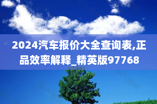 2024汽车报价大全查询表,正品效率解释_精英版97768