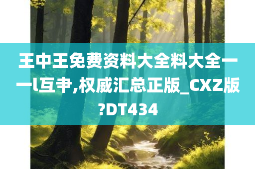 王中王免费资料大全料大全一一l互肀,权威汇总正版_CXZ版?DT434