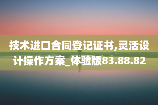 技术进口合同登记证书,灵活设计操作方案_体验版83.88.82