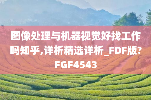 图像处理与机器视觉好找工作吗知乎,详析精选详析_FDF版?FGF4543