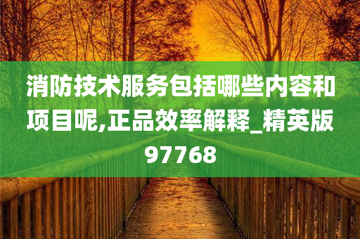 消防技术服务包括哪些内容和项目呢,正品效率解释_精英版97768