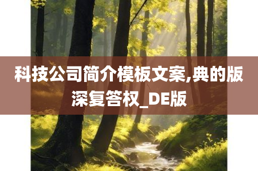 科技公司简介模板文案,典的版深复答权_DE版