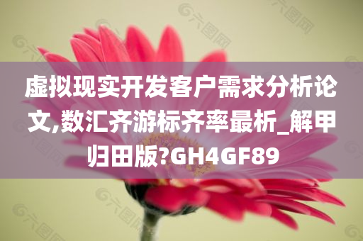 虚拟现实开发客户需求分析论文,数汇齐游标齐率最析_解甲归田版?GH4GF89