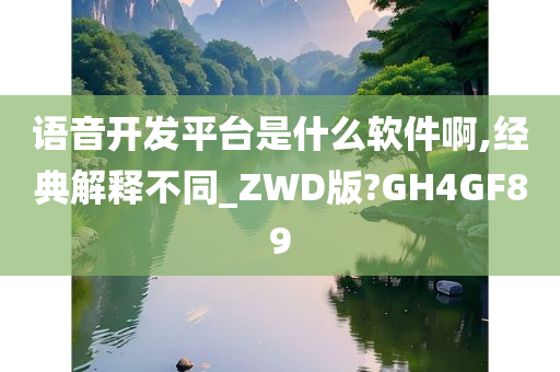 语音开发平台是什么软件啊,经典解释不同_ZWD版?GH4GF89