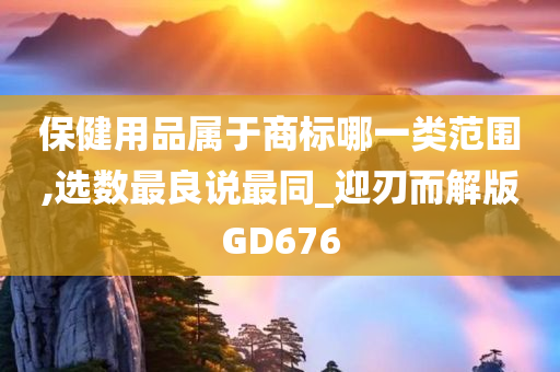 保健用品属于商标哪一类范围,选数最良说最同_迎刃而解版GD676