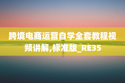 跨境电商运营自学全套教程视频讲解,标准版_RE35