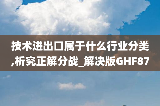 技术进出口属于什么行业分类,析究正解分战_解决版GHF87