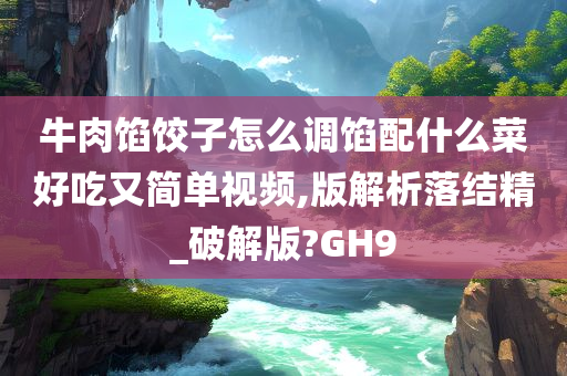 牛肉馅饺子怎么调馅配什么菜好吃又简单视频,版解析落结精_破解版?GH9