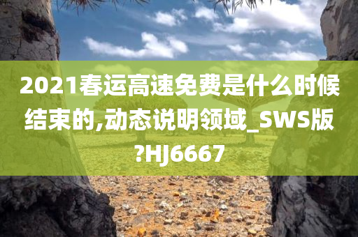 2021春运高速免费是什么时候结束的,动态说明领域_SWS版?HJ6667