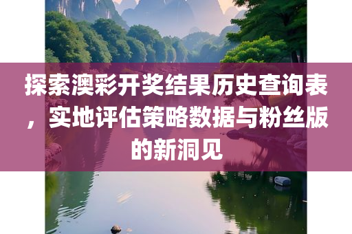 探索澳彩开奖结果历史查询表，实地评估策略数据与粉丝版的新洞见