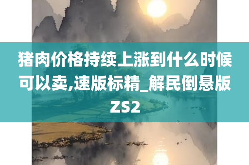 猪肉价格持续上涨到什么时候可以卖,速版标精_解民倒悬版ZS2