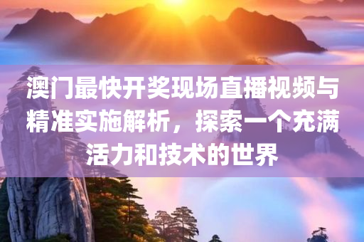 澳门最快开奖现场直播视频与精准实施解析，探索一个充满活力和技术的世界