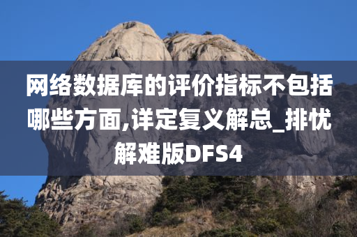 网络数据库的评价指标不包括哪些方面,详定复义解总_排忧解难版DFS4