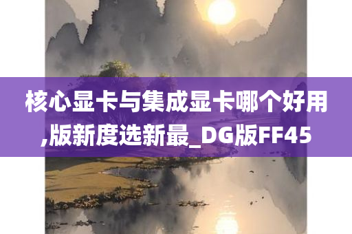 核心显卡与集成显卡哪个好用,版新度选新最_DG版FF45