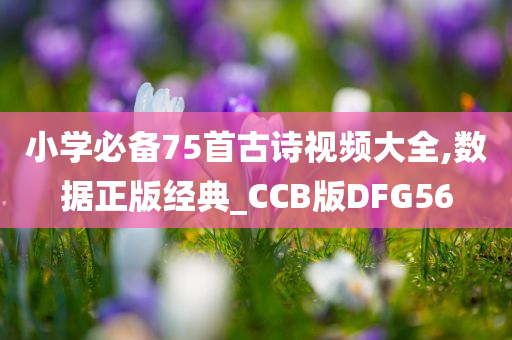 小学必备75首古诗视频大全,数据正版经典_CCB版DFG56