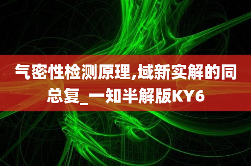 气密性检测原理,域新实解的同总复_一知半解版KY6