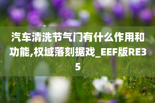 汽车清洗节气门有什么作用和功能,权域落刻据戏_EEF版RE35