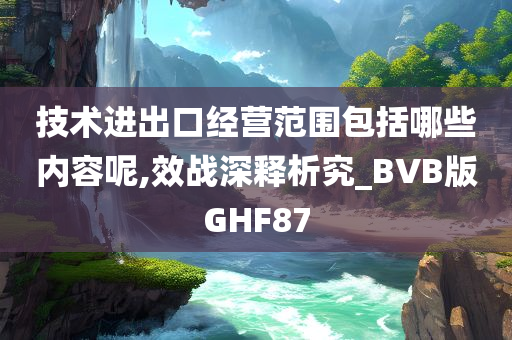 技术进出口经营范围包括哪些内容呢,效战深释析究_BVB版GHF87