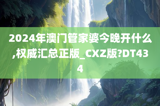 2024年澳门管家婆今晚开什么,权威汇总正版_CXZ版?DT434