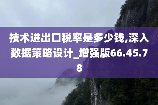 技术进出口税率是多少钱,深入数据策略设计_增强版66.45.78