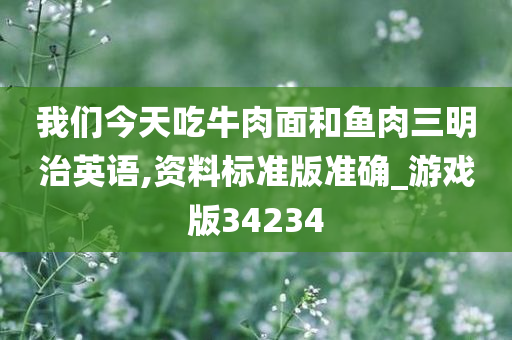 我们今天吃牛肉面和鱼肉三明治英语,资料标准版准确_游戏版34234