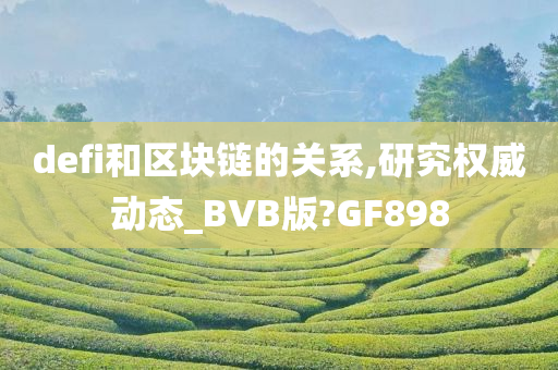 defi和区块链的关系,研究权威动态_BVB版?GF898