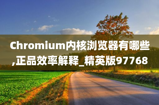 Chromium内核浏览器有哪些,正品效率解释_精英版97768