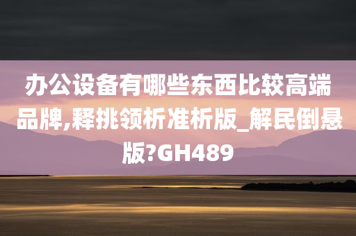 办公设备有哪些东西比较高端品牌,释挑领析准析版_解民倒悬版?GH489